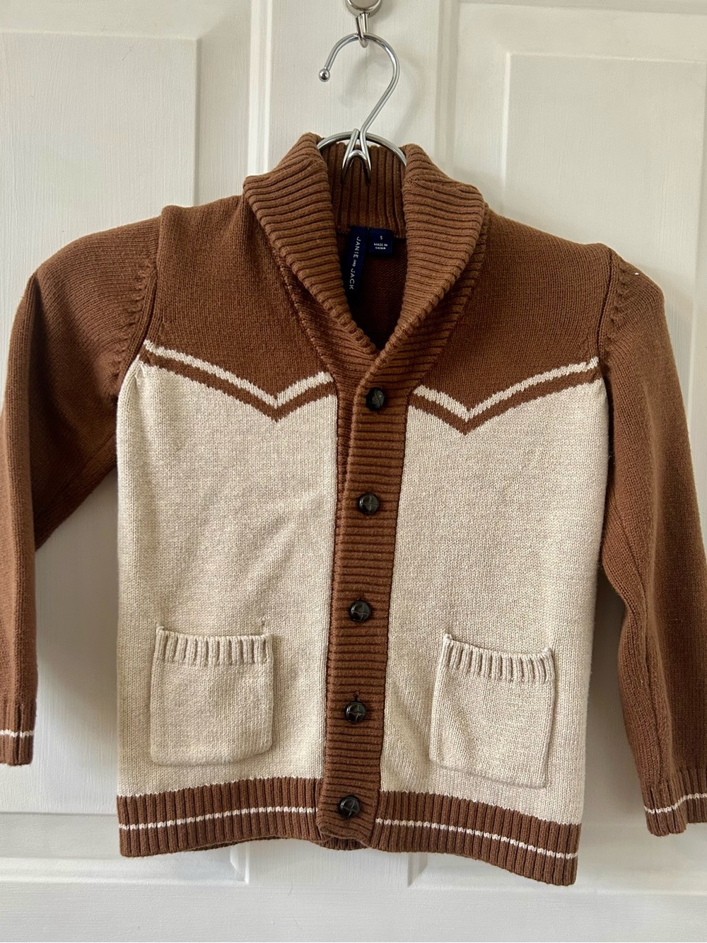 Janie and Jack Boys Size 5 Western Cowboy Bronco Knit Cardigan Sweater